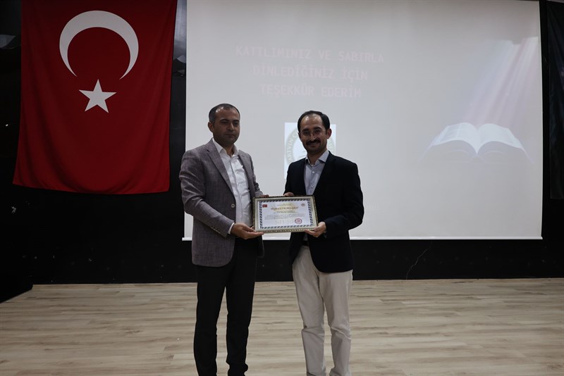 Teşekkür Belgesi verildi